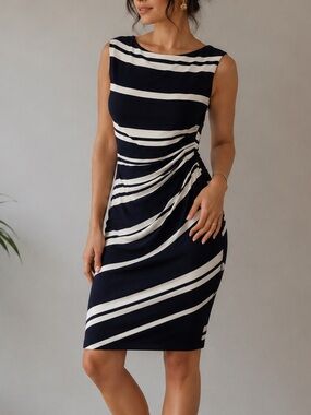 Lauren Ralph Lauren Dress Navy Striped Dress